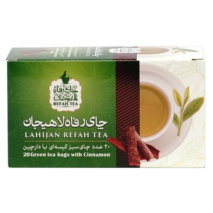 چای تی بگ سبز با دارچین طبیعی رفاه لاهیجان 20 عددی – 189